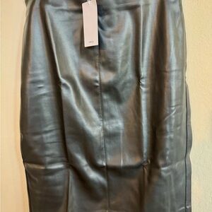 Mango Shiny Black Pencil Skirt